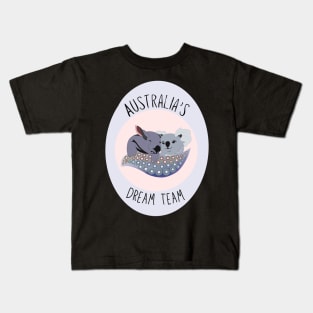 Australia’s Dream Team Cute Koala and Wombat Design Kids T-Shirt